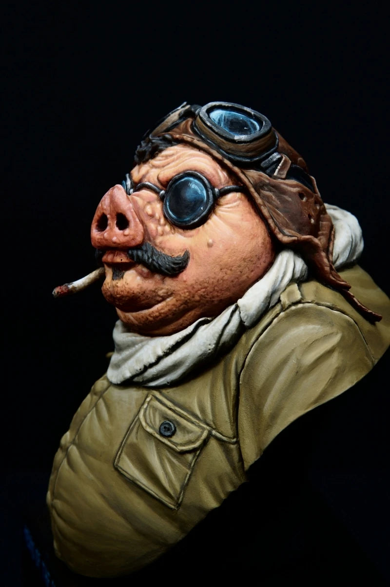 50mm Pilot, Resin Model Bust Kit, Fantasy Theme, Unassembled and Unpainted