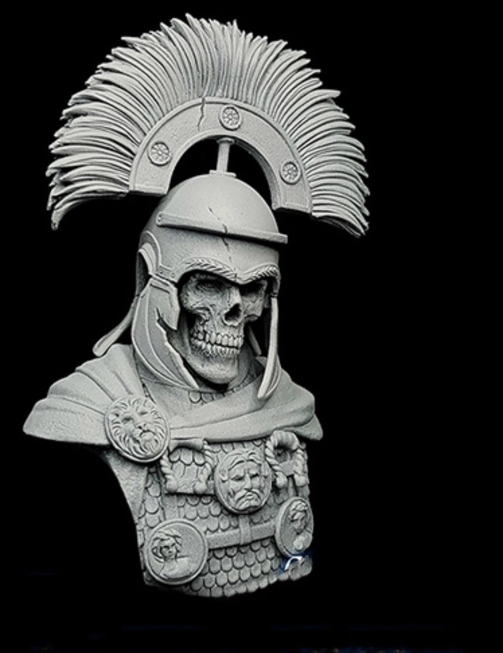 1/9 Skeleton Warrior with Gothic Armor, 4 Figures, Resin Model Bust Kit, Fantasy Theme, Unassembled and Unpainted