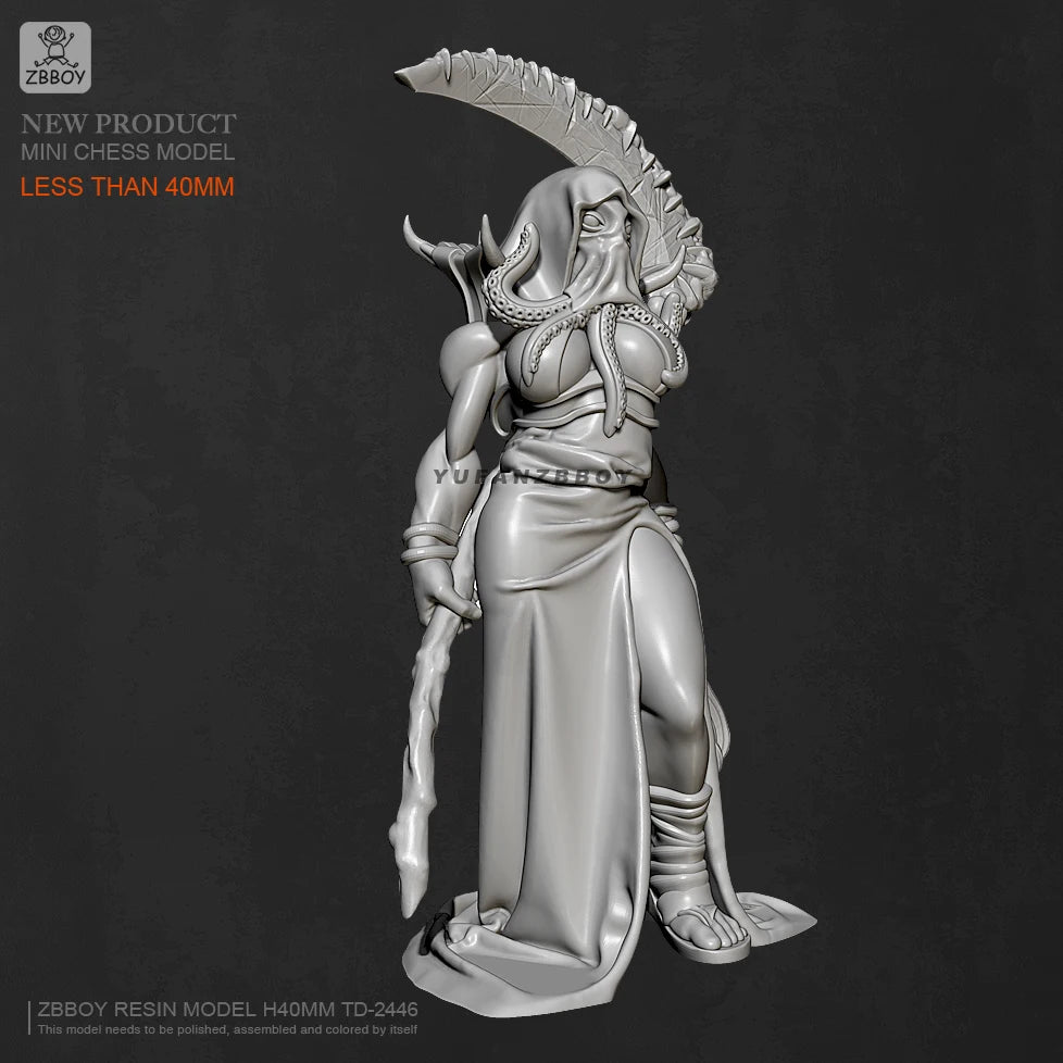 40mm Octopus Woman, Resin Model Figure Kit, Fantasy Theme, Unassembled and Unpainted