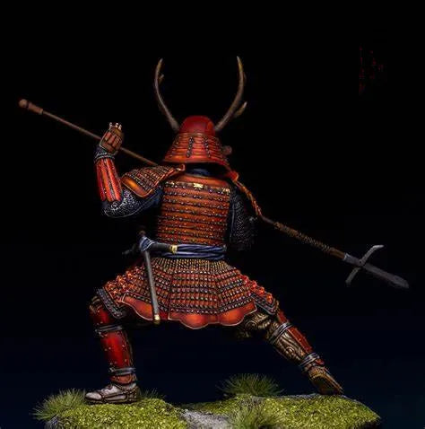 1/24 Medieval Japanese Samurai Warrior, Resin Model Figure Kit, Unassembled and Unpainted