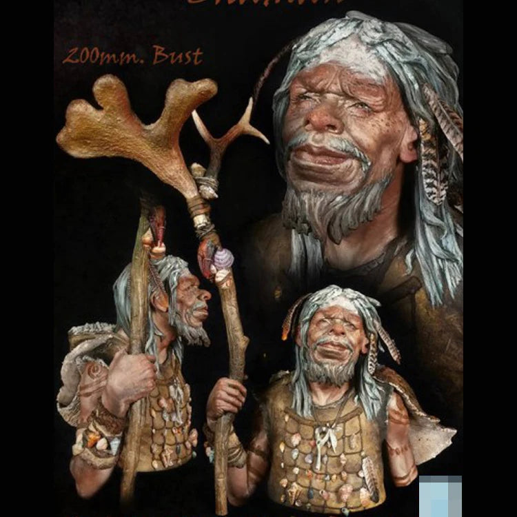 1/10 Ancient Neanderthal Shaman, 3 Figures, Resin Model Bust Kit, Unassembled and Unpainted