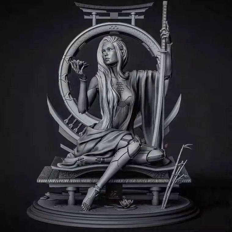1/24 Female Robot Warrior, Resin Model Figure Kit, Sci-Fi Theme, Unassembled and Unpainted
