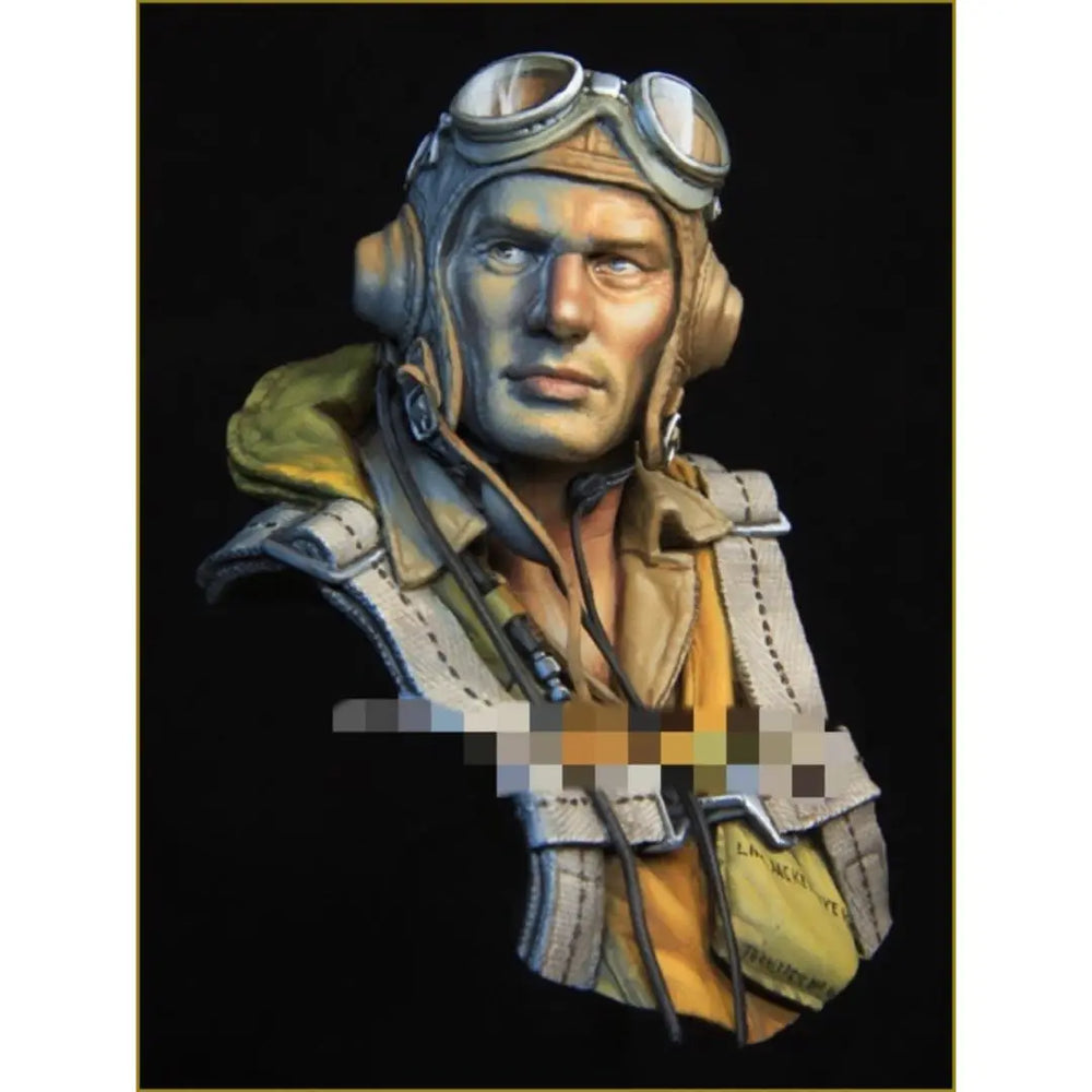 1/10 WWII Pilot Aviator, Resin Model Bust Kit, Unassembled and Unpainted
