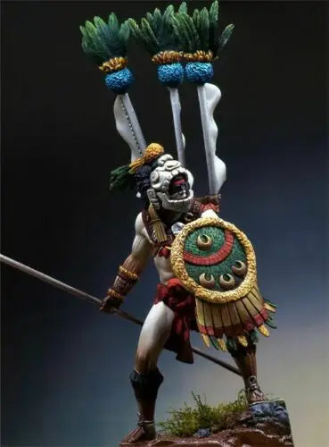 75mm Ancient Warrior with Flag, Resin Model Figure Kit, Unassembled and Unpainted