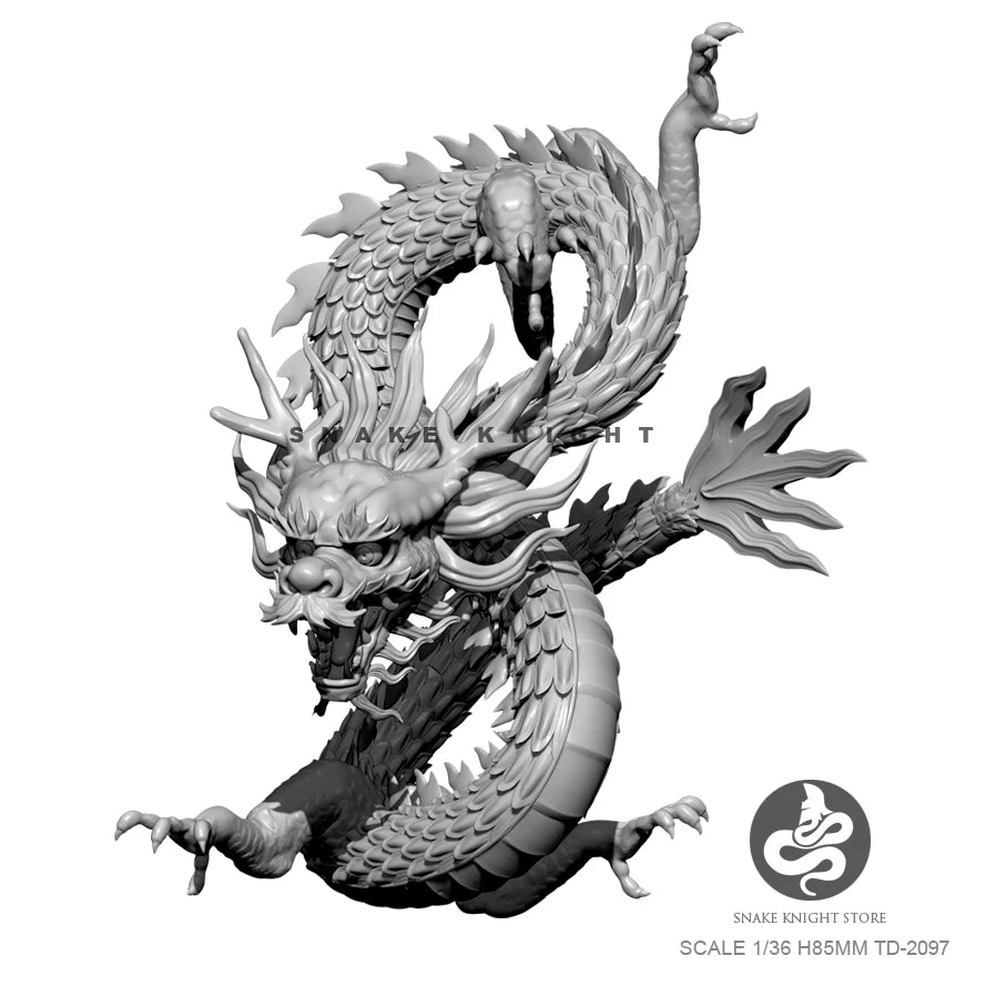 Chinese Dragon, Resin Model Creature Kit, Fantasy Theme, Unassembled and Unpainted
