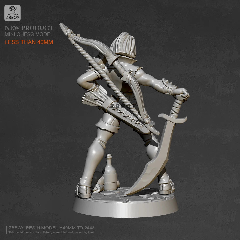 40mm Sci-Fi Female Warrior, Resin Model Figure Kit, Unassembled and Unpainted