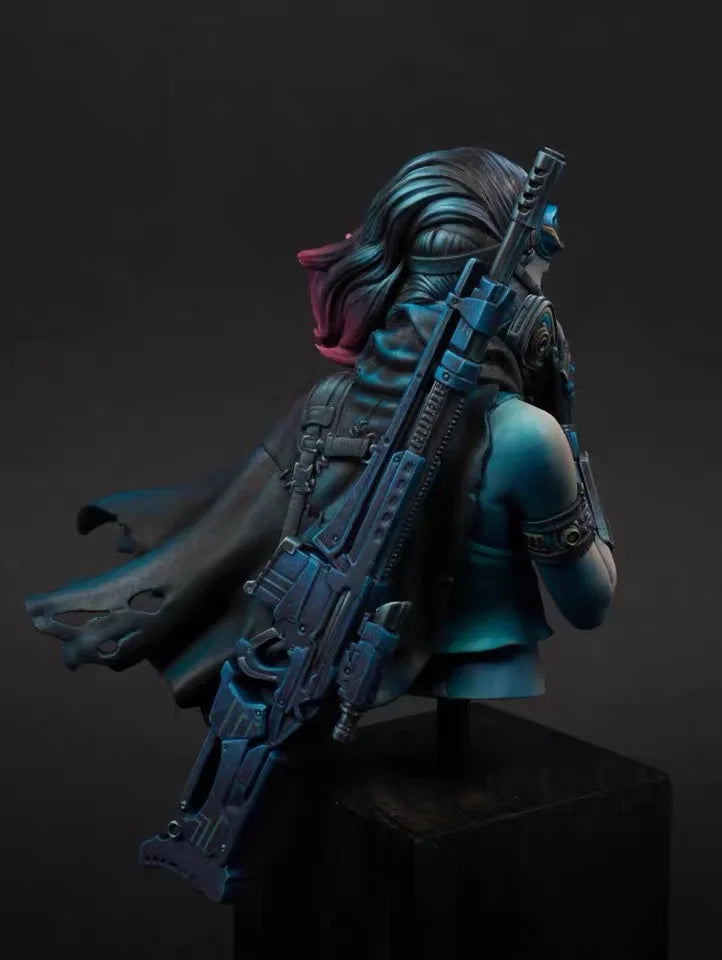 1/10 Masked Warrior, Resin Model Bust Kit, Fantasy Theme, Unassembled and Unpainted