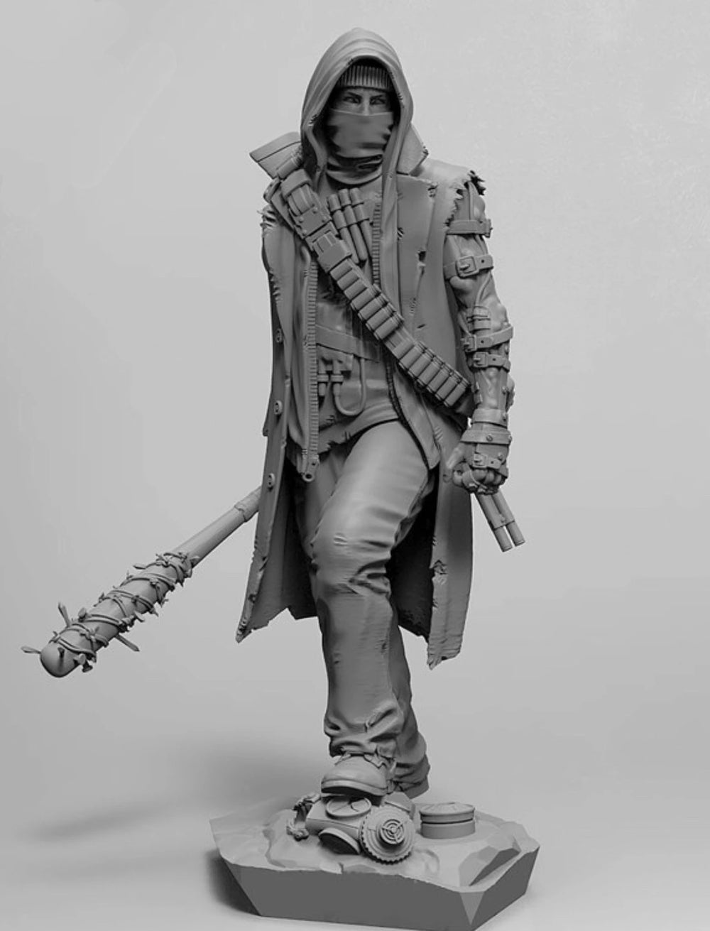 1/35 Post-Apocalyptic Soldier, Resin Model Figure Kit, Sci-Fi Theme, Unassembled and Unpainted