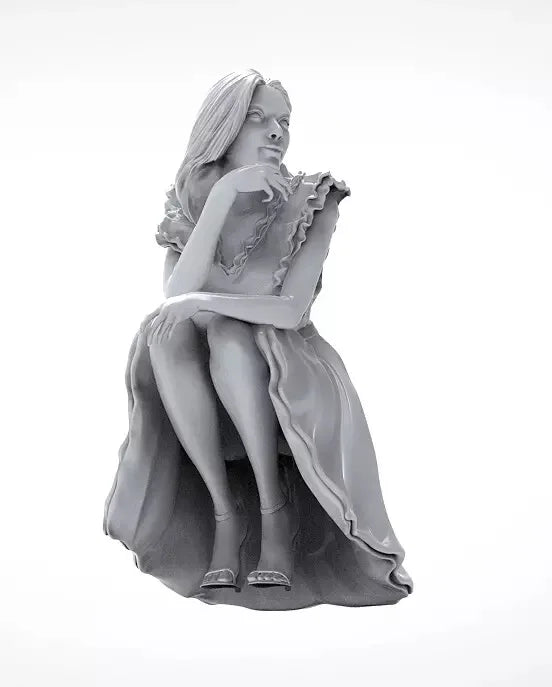 1/24 Sorceress in Flowing Mystical Robes, Resin Model Figure Kit, Unassembled and Unpainted