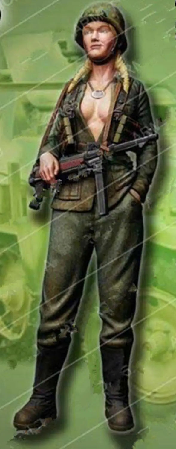 1/16 Modern Russian Female Soldier with Rifle, Resin Model Figure Kit, Unassembled and Unpainted