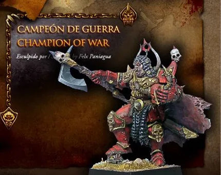 28mm Chaos Warlord, 7 Figures, Resin Model Diorama Kit, Fantasy Theme, Unassembled and Unpainted