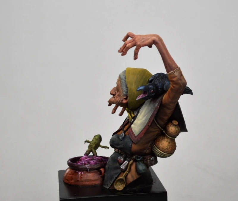 1/12 Sorceress Witch, Resin Model Bust Kit, Fantasy Theme, Unassembled and Unpainted