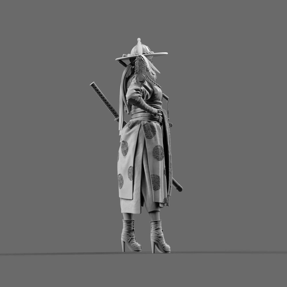 1/12 Asian Warrior Woman, Resin Model Figure Kit, Fantasy Theme, Unassembled and Unpainted