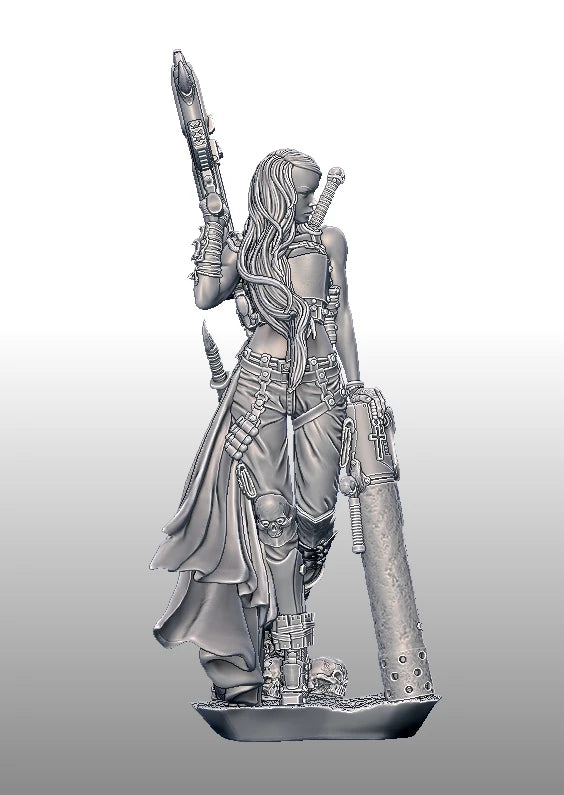 1/24 Officer with Cape and Ornate Rifle, Resin Model Figure Kit, Fantasy Theme, Unassembled and Unpainted