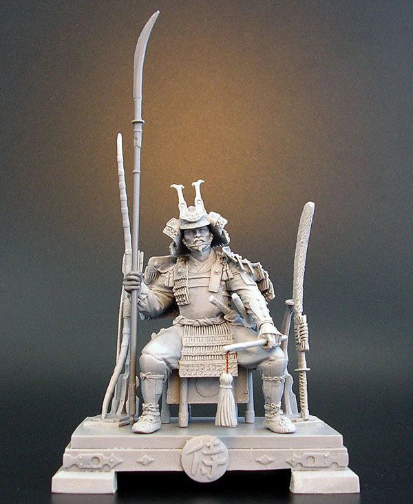 1/32 Medieval Japanese Samurai, Resin Model Figure Kit, Unassembled and Unpainted