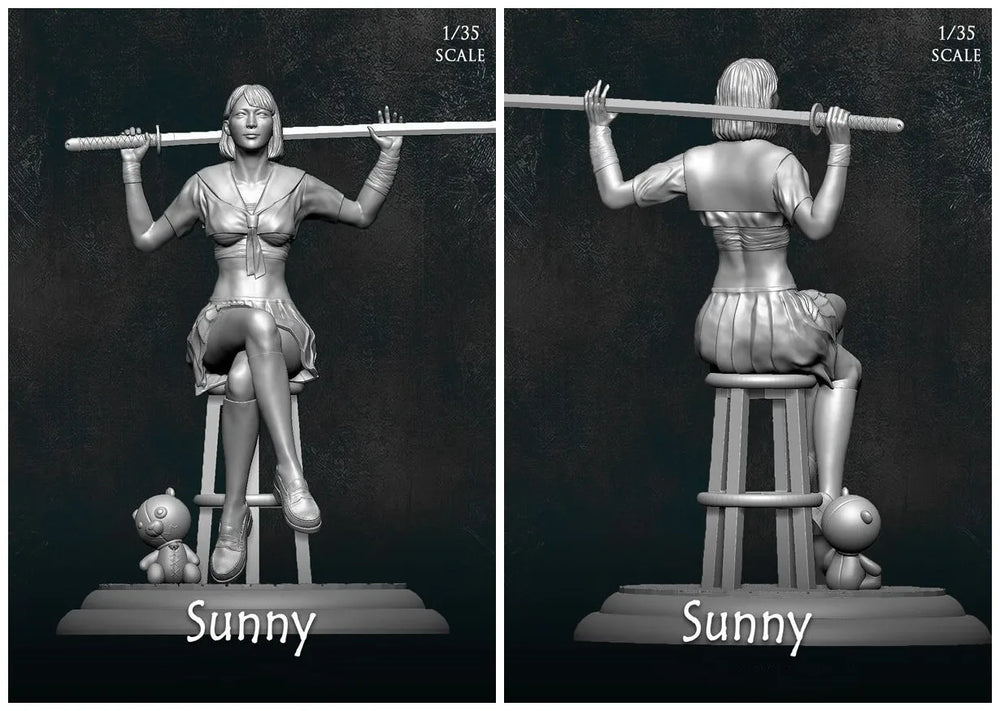 1/35 Stylized Female Athlete, Resin Model Figure Kit, Unassembled and Unpainted