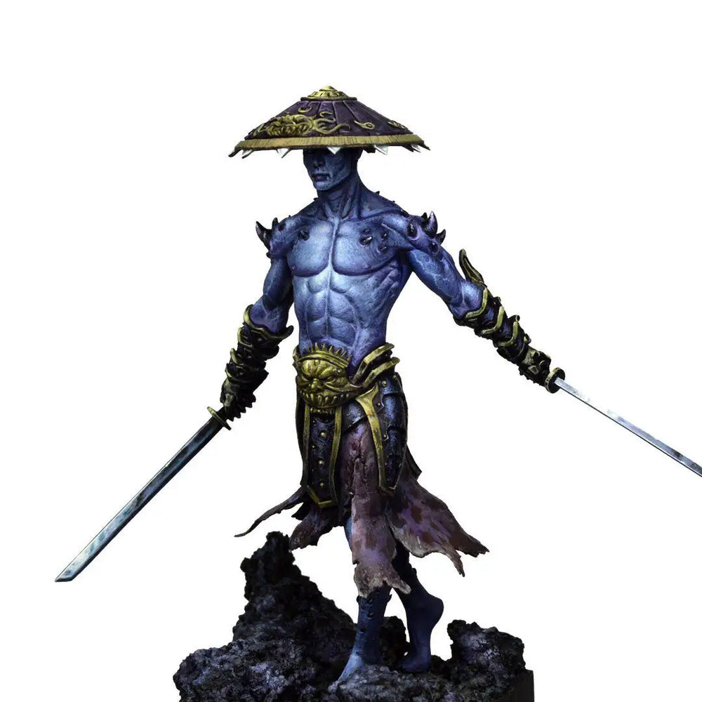 1/24 Demonic Oni Warrior with Dual Swords, Resin Model Figure Kit, Fantasy Theme, Unassembled and Unpainted