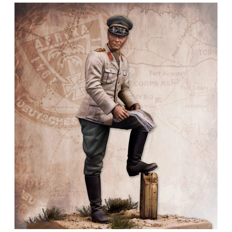 75mm WWII North Africa Soldier, Resin Model Figure Kit, Unassembled and Unpainted