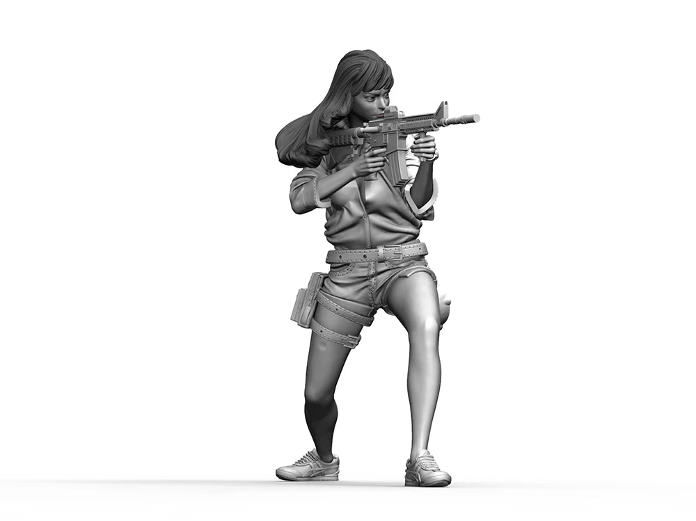 1/35 Modern Tactical Commando in Ready Stance, Resin Model Figure Kit, Unassembled and Unpainted