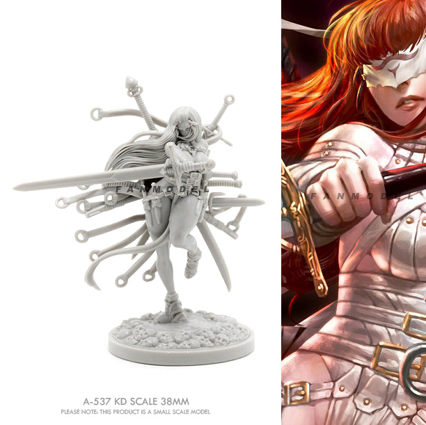 38mm Warrior, Resin Model Figure Kit, Fantasy Theme, Unassembled and Unpainted