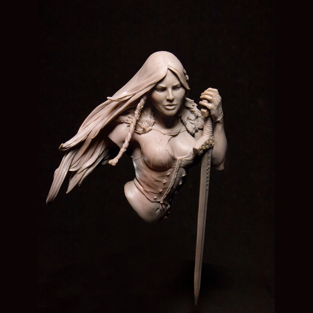1/10 Winged Warrior with Ornate Armor and Longsword, Resin Model Bust Kit, Fantasy Theme, Unassembled and Unpainted