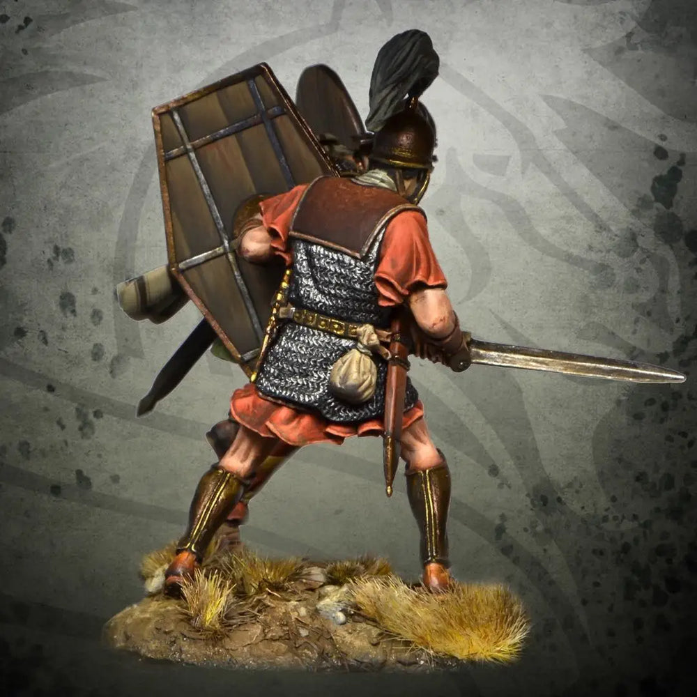 54mm Ancient Roman Legionaries with Plumed Helmets and Spears, 2 Figures, Resin Model Figure Kit, Unassembled and Unpainted