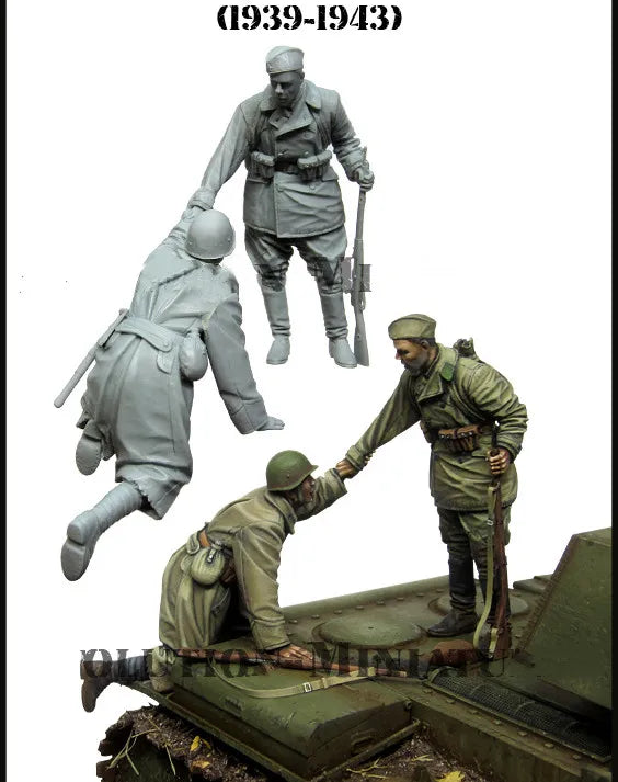 1/35 WWII Soviet Vs German Combat, 6 Figures, Resin Model Figure Kit, Unassembled and Unpainted