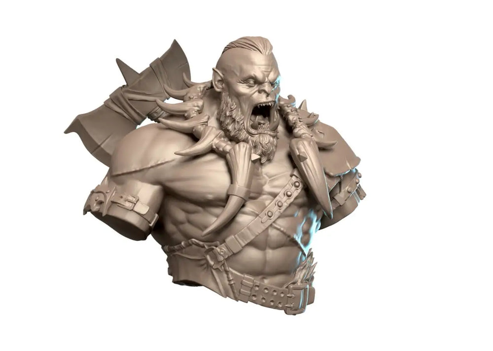 70mm Barbarian Orc, Resin Model Bust Kit, Fantasy Theme, Unassembled and Unpainted