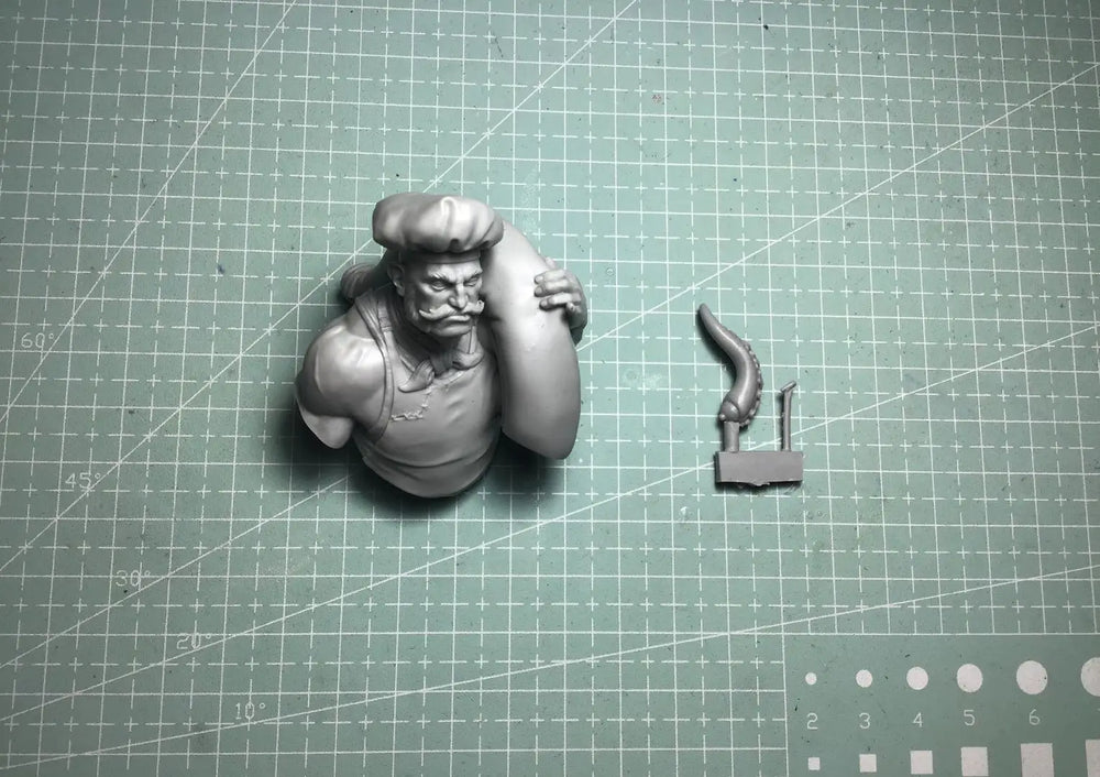 1/12 The Chef, Resin Model Bust Kit, Unassembled and Unpainted