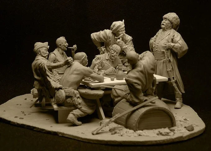 1/24 WWII Military, 7 Figures, Resin Model Figure Kit, Unassembled and Unpainted