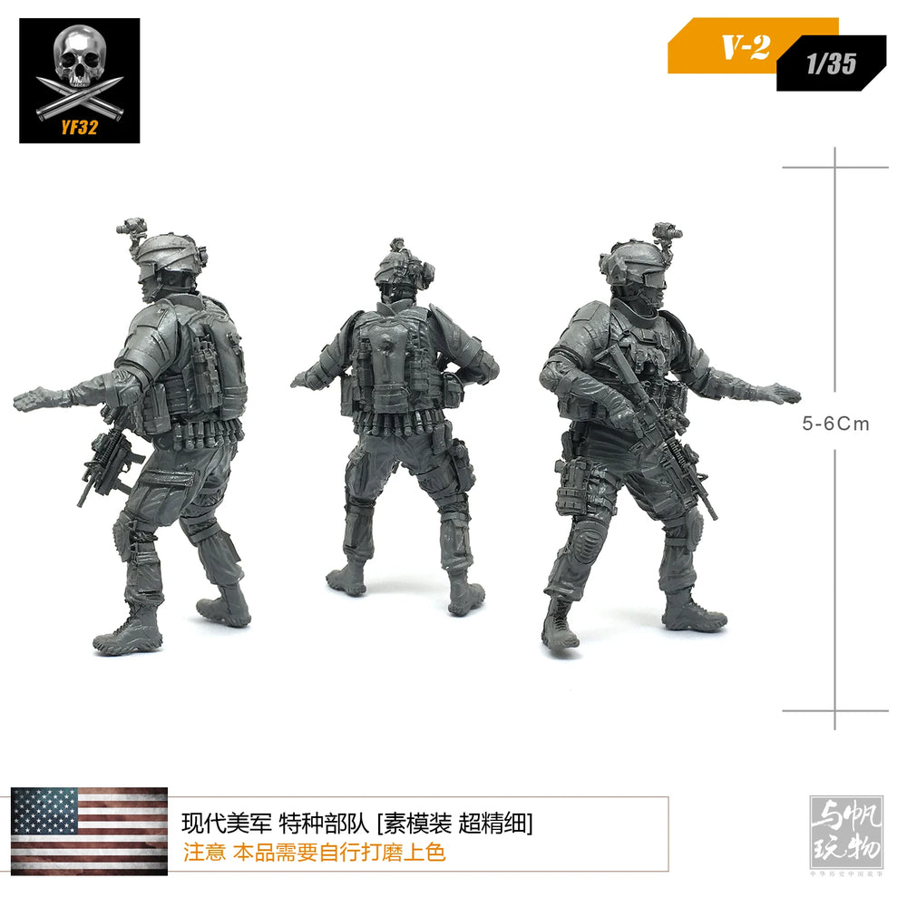 1/35 Modern U.S. Army Soldiers, 5 Figures, Resin Model Figure Kit, Unassembled and Unpainted