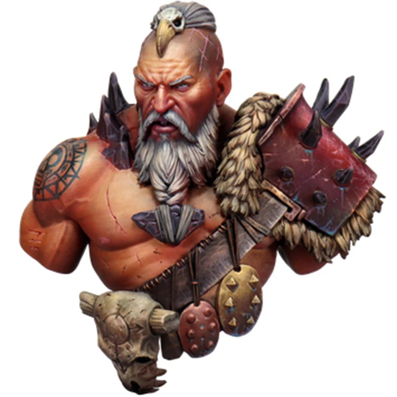 1/10 Dark Fantasy Barbarian Warrior, Resin Model Bust Kit, Fantasy Theme, Unassembled and Unpainted