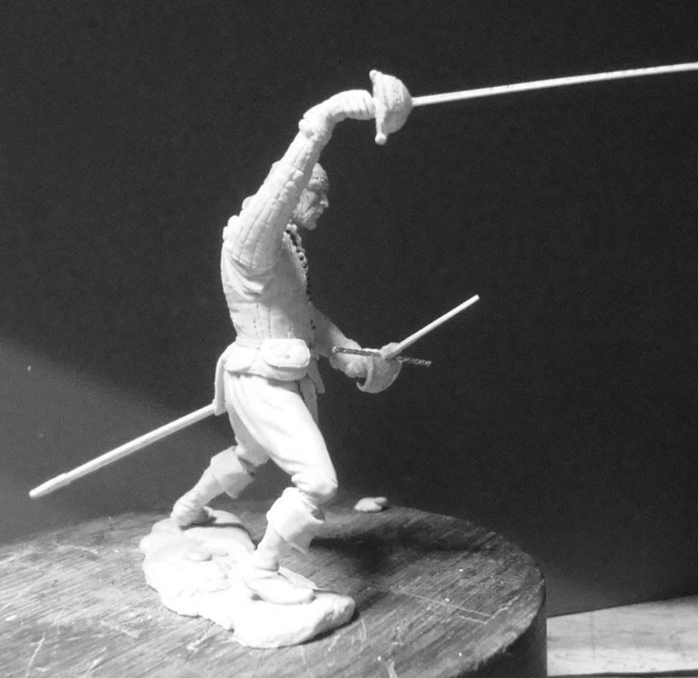 75mm Swordsman, Resin Model Figure Kit, Fantasy Theme, Unassembled and Unpainted