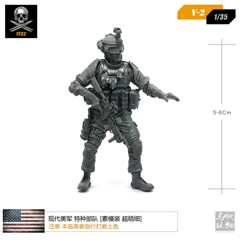 1/35 Modern U.S. Army Soldiers, 5 Figures, Resin Model Figure Kit, Unassembled and Unpainted