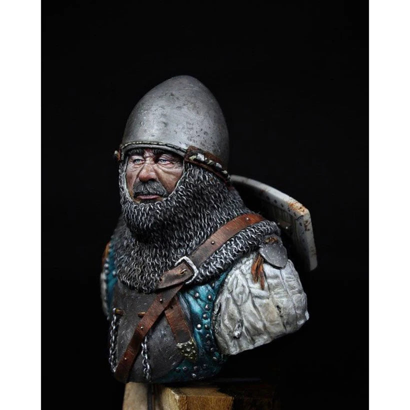 1/10 Medieval Bearded Viking with Helm and Glasses, Resin Model Bust Kit, Unassembled and Unpainted