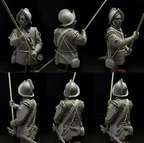 1/9 Medieval Female Warrior, Resin Model Bust Kit, Unassembled and Unpainted