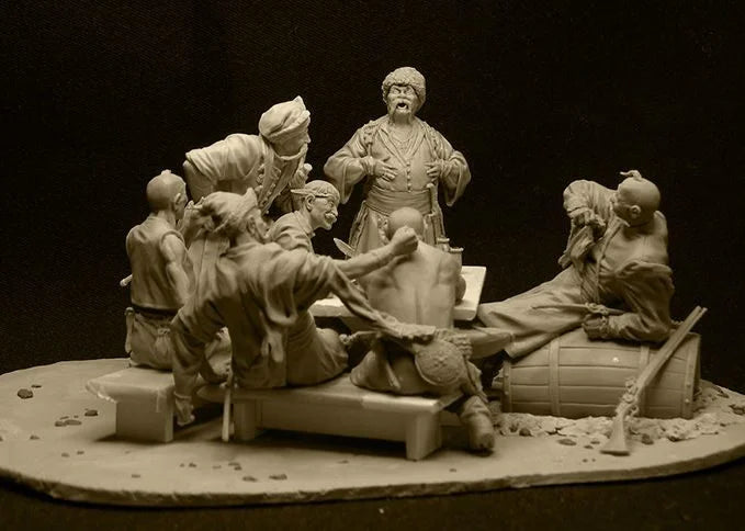 1/24 WWII Military, 7 Figures, Resin Model Figure Kit, Unassembled and Unpainted