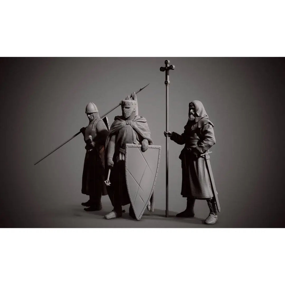 75mm Medieval Fantasy Warriors, 5 Figures, Resin Model Figure Kit, Unassembled and Unpainted