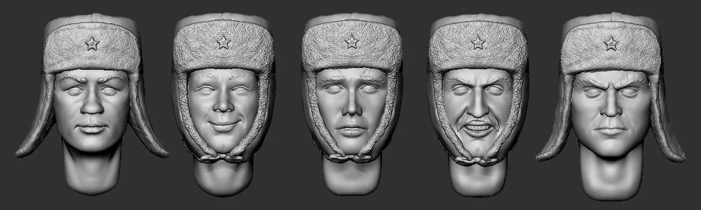1/35 Male Head Sculpts, Resin Model Bust Kit, Military Theme, Unassembled and Unpainted