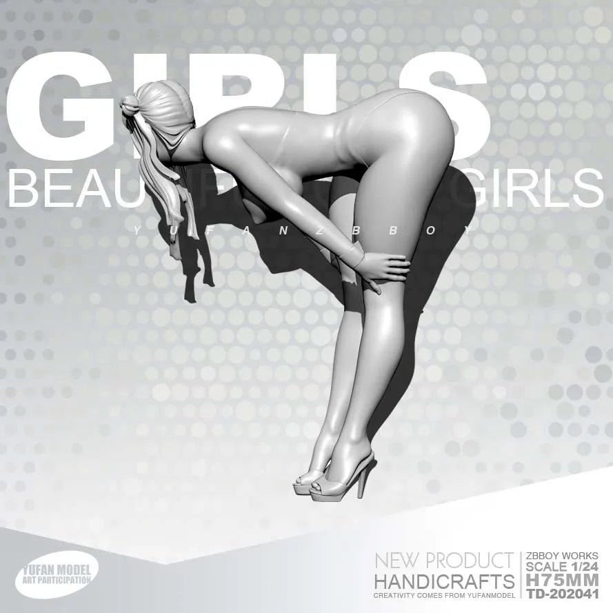 75mm Pin-up Female, Resin Model Figure Kit, Unassembled and Unpainted
