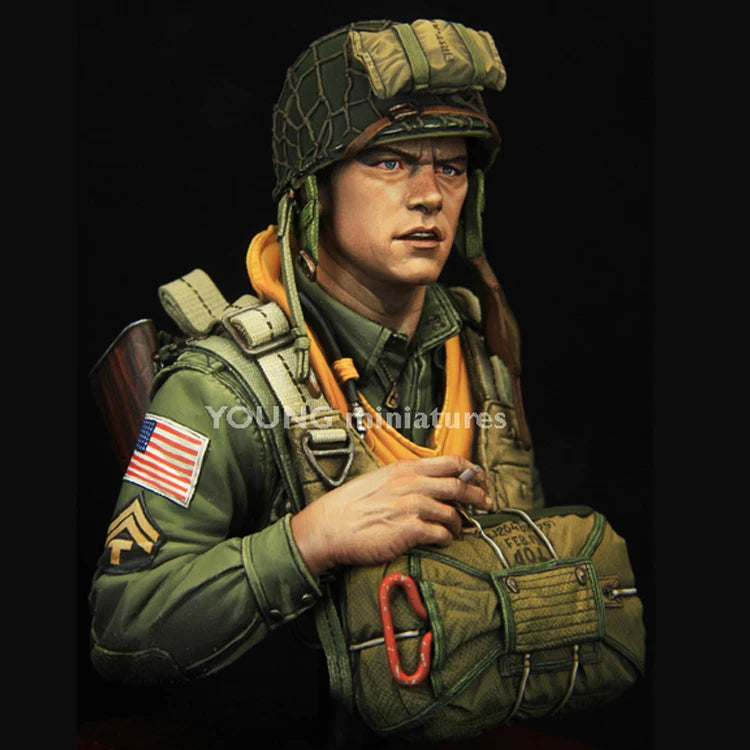 1/10 WWII 101st Airborne Sergeant, Resin Model Bust Kit, Unassembled and Unpainted