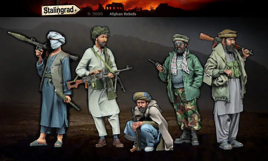 1/35 Cold War Afghan Rebels, 5 Figures, Resin Model Figure Kit, Unassembled and Unpainted