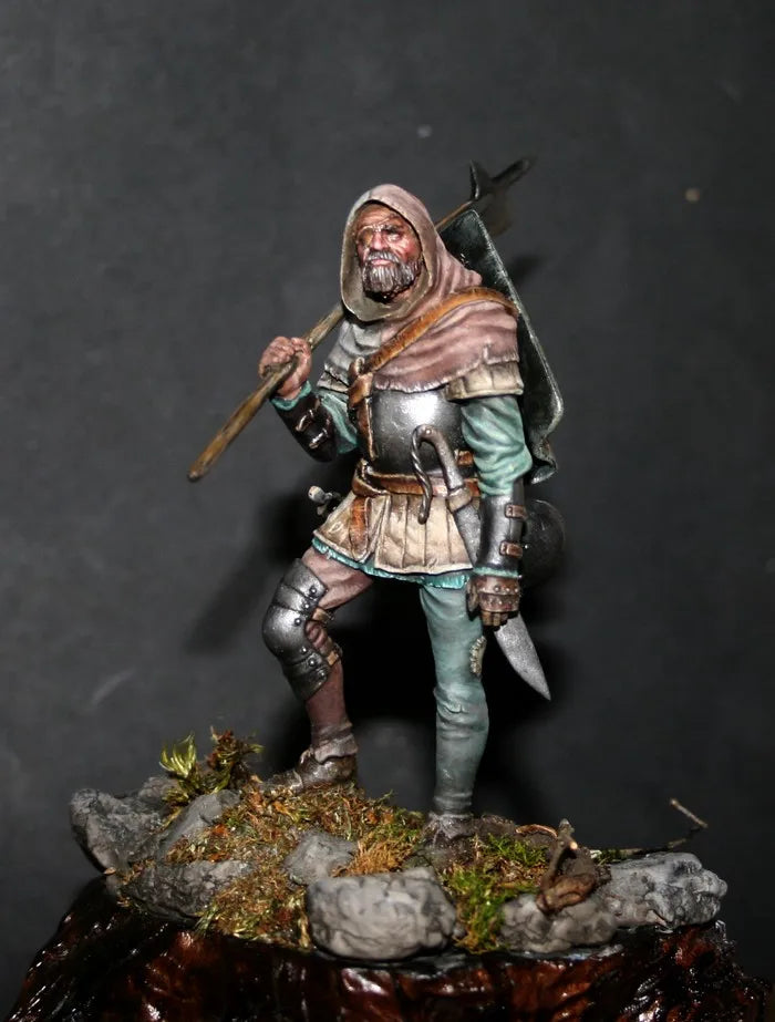 1/24 Medieval German Mercenary 15th Century, Resin Model Figure Kit, Unassembled and Unpainted