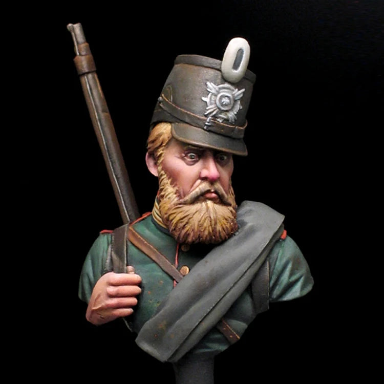 1/16 WWI Prussian Soldier with Pickelhaube, Resin Model Bust Kit, Unassembled and Unpainted