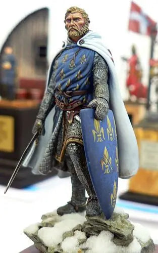 54mm Medieval Hospitaller Knight with Shield, Resin Model Figure Kit, Unassembled and Unpainted