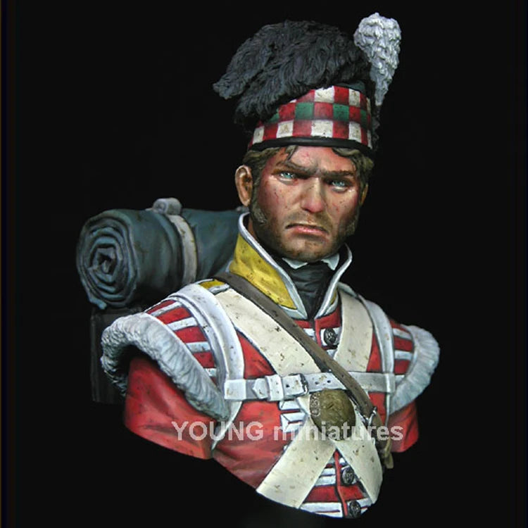 1/10 Napoleonic 92nd Gordon Highlanders, Resin Model Bust Kit, Unassembled and Unpainted