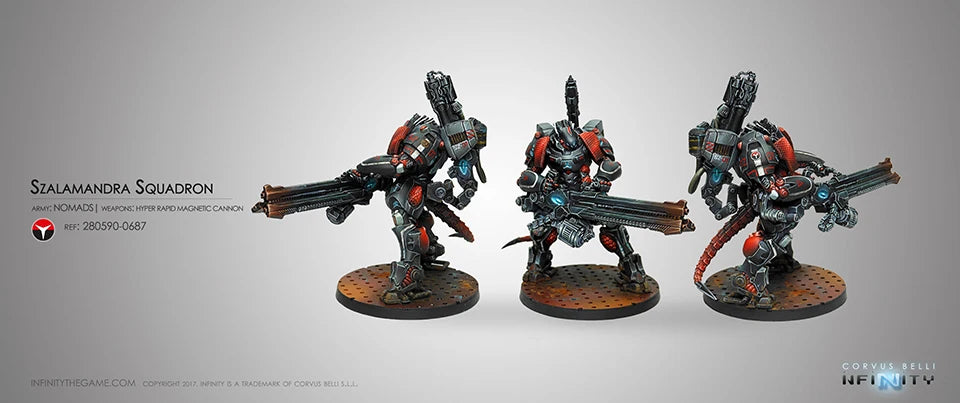 Nomads Szalamandra Squadron, 3 Figures, Resin Model Figure Kit, Fantasy Theme, Unassembled and Unpainted