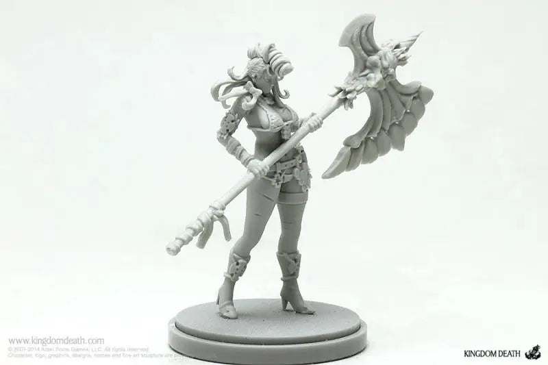 28mm Female Warrior with Demonic Winged Familiar, Resin Model Figure Kit, Fantasy Theme, Unassembled and Unpainted
