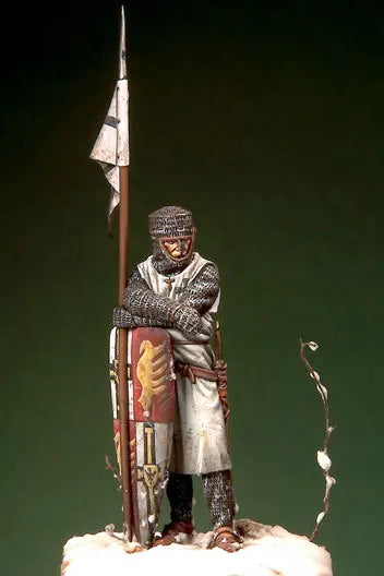 54mm Medieval Teutonic Knight, Resin Model Figure Kit, Unassembled and Unpainted