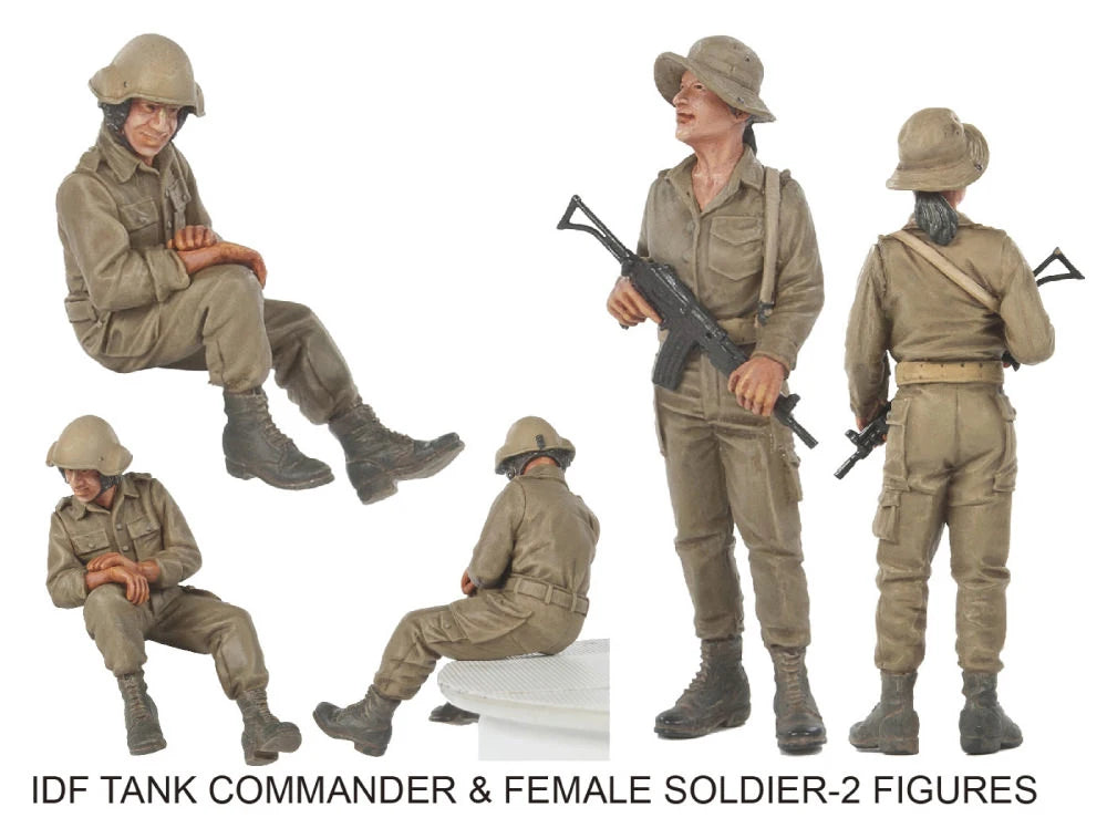 1/35 Modern IDF Tank Commander & Female Soldier, 2 Figures, Resin Model Figure Kit, Unassembled and Unpainted